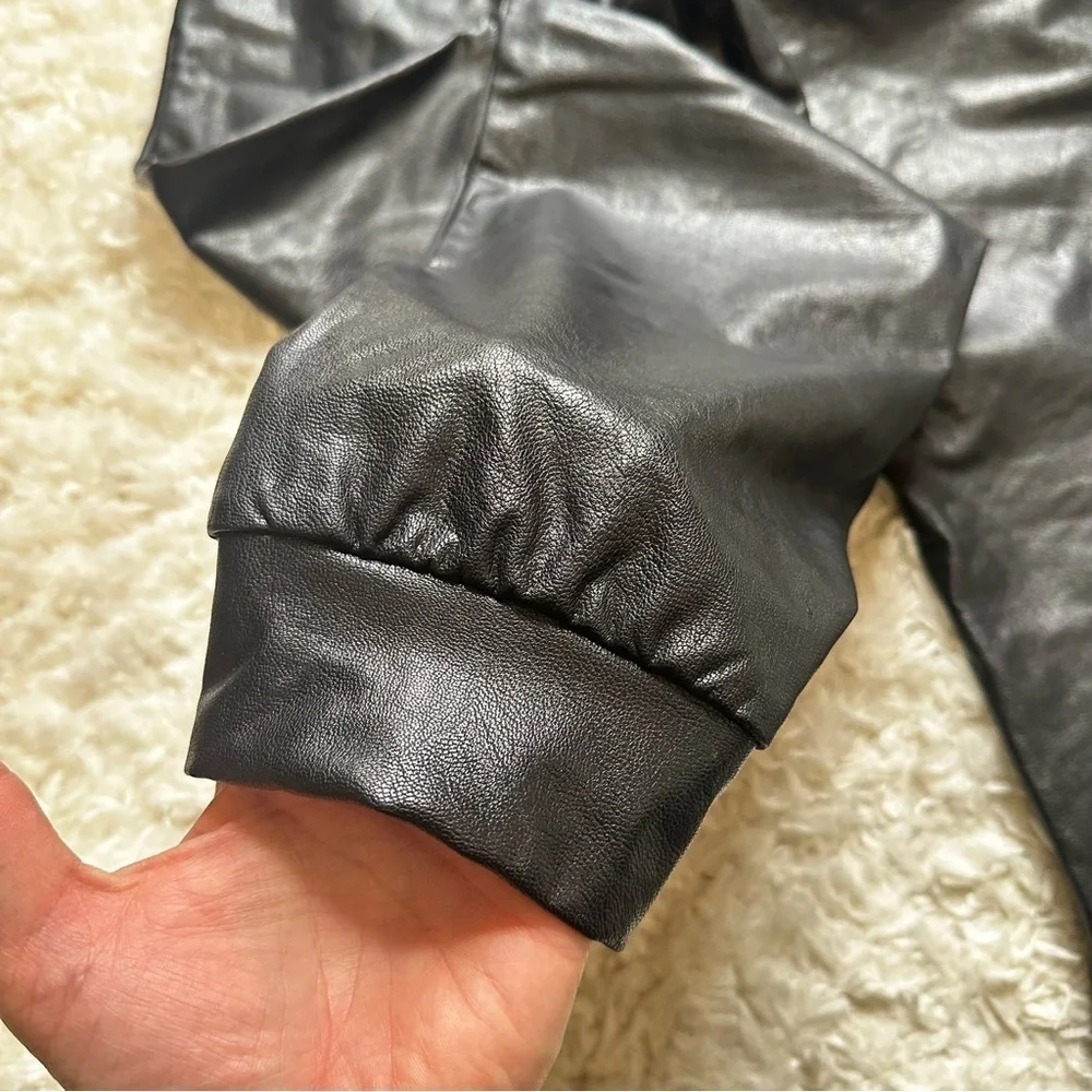 Revolve Commando faux leather black joggers pants